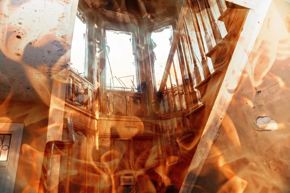 School on fire in California